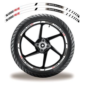Friso De Roda Adesivo Refletivo Bmw S1000R Branco Preto Branco