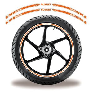 Adesivo Friso Roda Refletivo Moto Suzuki Laranja Laranja 3