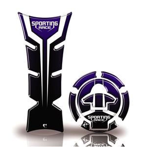 Kit Protetor De Tanque E Bocal Moto Yamaha Sporting Race Azul Azul