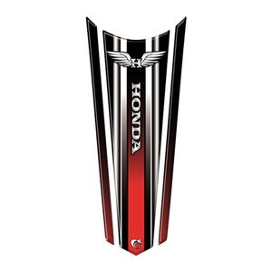 Adesivo Faixa Gravata Resinado Tanque Moto Honda Asa Vermelho Vermelho E Preto