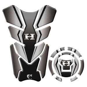 Kit Adesivo Resinado Protetor Tanque E Bocal Moto Honda Acima 2018 Preto Preto E Cinza