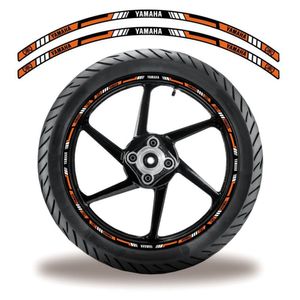 Adesivo Refletivo Friso Roda Moto Yamaha Laranja Laranja Branco 2