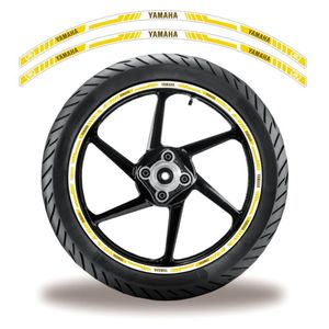 Adesivo Refletivo Friso Roda Moto Yamaha Amarelo Amarelo Branco