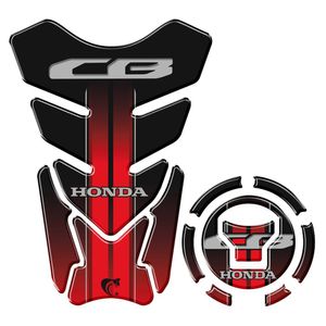 Kit Adesivo Resinado Protetor Tanque E Bocal Moto Cb Honda Acima 2018 Vermelho Vermelho E Preto