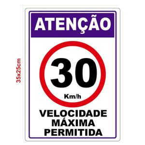 Velocidade Máxima Permitida Adesivo 30Km Por Hora Vermelho