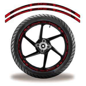 Friso De Roda Adesivo Refletivo Racing Vermelho E Preto