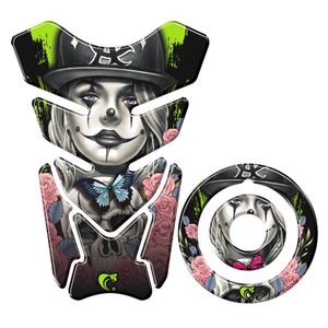 Adesivo Protetor Tanque E Bocal Moto Yamaha Rosa E Verde