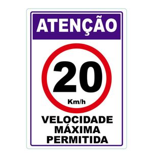 Velocidade Máxima Permitida Adesivo 20Km Por Hora Vermelho