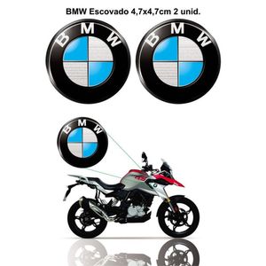 Adesivo Moto Logo Bmw Modelo Original Escovado Resinado 4,7 X 4,7 Cm