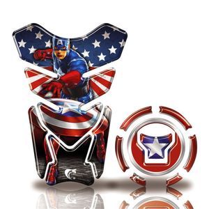 Kit Protetor Tanque Adesivo Moto Honda Acima 2018 Capitão América Azul