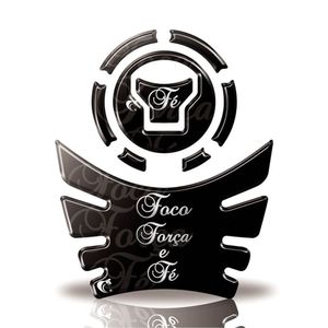 Kit Protetor Tanque E Bocal Moto Honda Acima 2018 Foco Força E Fé Preto