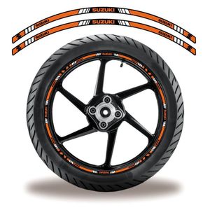Adesivo Friso Roda Refletivo Moto Suzuki Laranja Laranja Branco