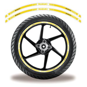 Adesivo Friso Roda Moto Suzuki Amarelo Amarelo Branco