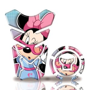 Kit Protetor Tanque Adesivo Moto Honda Acima 2018 Minnie Óculos Rosa