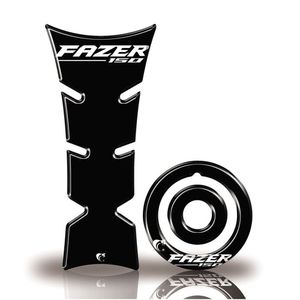 Kit Protetor De Tanque E Bocal Moto Yamaha Fazer Preto Preto