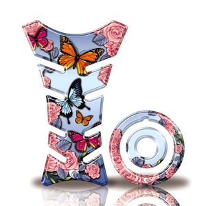 Kit Protetor Tanque Adesivo Moto Yamaha Factor 125/150 Até Ano 2016 Borboleta Azul Rosa