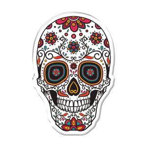 Adesivo Decorativo Em Relevo Fácil Aplicação Caveira Mexicana Cor Branco
