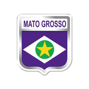 Adesivo Decorativo Em Relevo Fácil Aplicação Brasão Mato Grosso Cor Branco
