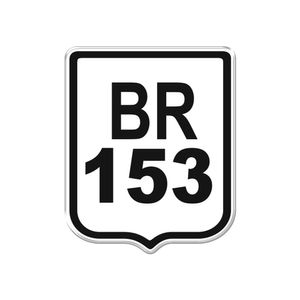 Adesivo Decorativo Em Relevo Fácil Aplicação Placa Br 153 Cor Branco
