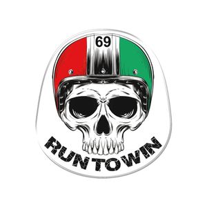 Adesivo Decorativo Em Relevo Fácil Aplicação Run To Win Caveira Cor Branco