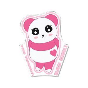 Adesivo Decorativo Em Relevo Fácil Aplicação Urso Rosa Bad Girl Cor Branco