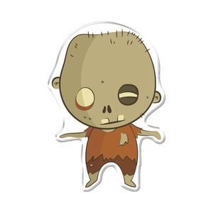 Adesivo Decorativo Em Relevo Fácil Aplicação Zumbi Cor Branco