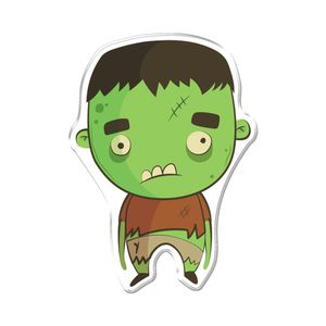 Adesivo Decorativo Em Relevo Fácil Aplicação Zumbi Verde Cor Branco