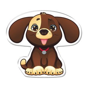 Adesivo Decorativo Em Relevo Fácil Aplicação Cachorro Cor Branco