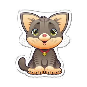 Adesivo Decorativo Em Relevo Fácil Aplicação Gato Cor Branco