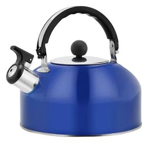 Chaleira Em Aço Inox 1,8lt Com Apito Alça Chá Café Art House Azul