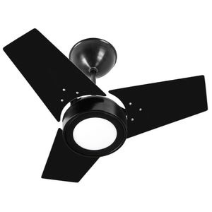 Ventilador De Teto Venti-Delta Fit Led 3 Pás Preto 6000K Luz Branca 220V