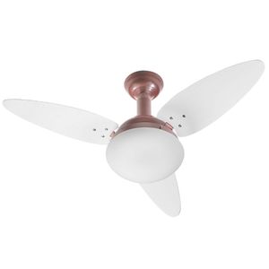 Ventilador De Teto Venti-Delta Jet Rosa Com 3 Pás Branco Linha Decoratica 220V