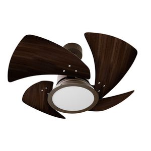 Ventilador De Teto Venti-Delta Marrom Com 4 Pás Marrom De Mdf 84Cm De Diâmetro 220V Led Luz 6000K