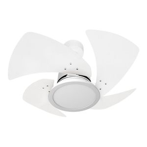 Ventilador De Teto Venti-Delta Branco Com 4 Pás Branco De Mdf 84Cm De Diâmetro 220V Led Luz 6000K