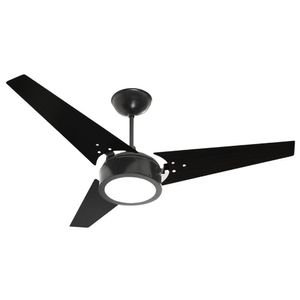 Ventilador De Teto Venti-delta Ideal Led 3 Pás Preto Luz Branca 6000k 110v