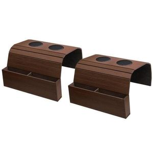 Kit 2 Bandejas Para Sofá Porta Copos Com Porta Controle Caixote Tabaco