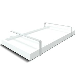 Bandeja Decorativa De Servir Grande 50x30 Branca Com Alças Metal Cromado (cinza) Chá Café Xícaras