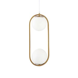 Pendente Globo Ring Oval 2xe27 Dourado Ref 2105 Nordecor/mbled