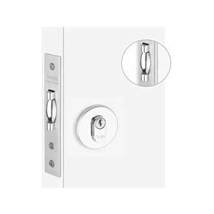 Fechadura Porta Pivotante Haga Externa Trava Rolete Inox Polido 603 Roseta Redonda - 26712