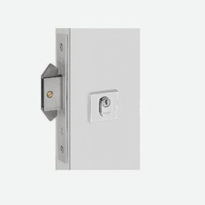 Fechadura Porta De Correr Haga Externa Inox Cromado Roseta Quadrada 4600