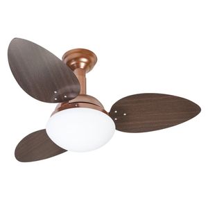 Ventilador De Teto Venti-delta Jet Cobre 3 Pás Tabaco Laqueadas