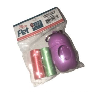 Suporte Para Saco De Lixo Com 2 Rolinhos De 15 Saquinhos Meu Pet Lilás