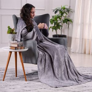 Manta Luxor Com Mangas Toque Flannel