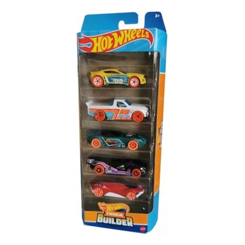 Hot Wheels Cartela Pack Com 5 Carrinhos Mattel Diecast Cor Hly69