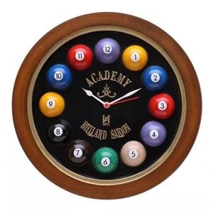 Relógio Decorativo Parede De Fibra - Billiard Preto