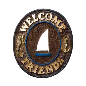 Placa Decorativa - Welcome Friends Náutico Praia