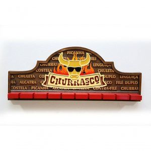 Placa Decorativa Porta-espetos - Churrasco, Cerveja E Decoração