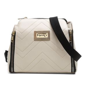 Bolsa Transversal Feminina Pequena Com Detalhes Ziper E Costuras Alça Regulavel