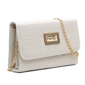 Bolsa Clutch Feminina Com Detalhe Costuras Florais Repartições Alça De Corrente