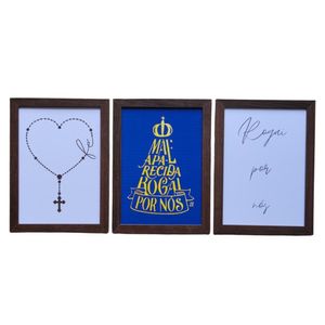 Kit 3 Quadros Decorativos Em Mdf (33x24,5) Kit 3 Quadros 2